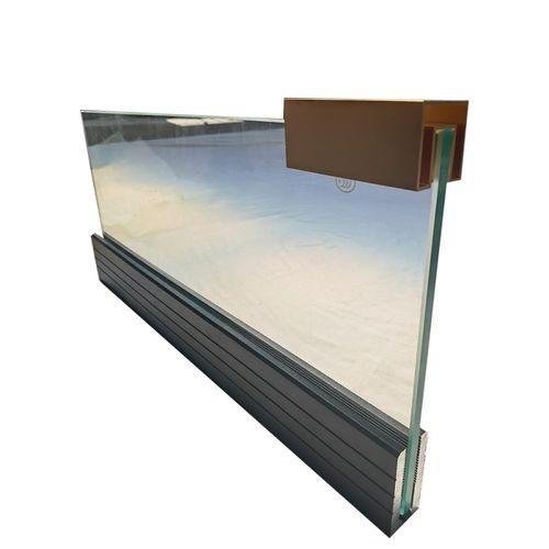 芙蓉花定制无框玻璃扶手钢槽地槽护栏卡槽栏杆阳台楼梯预埋u型槽镀锌