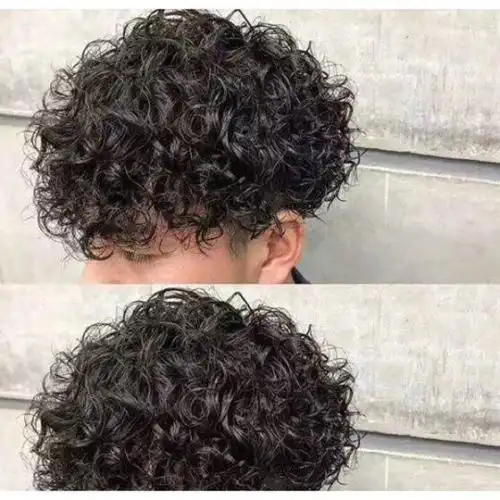 男生泡面头短发小卷发型图片