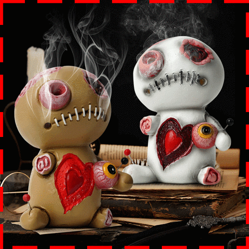 万圣节新款诅咒娃娃可喷雾摆件巫毒娃娃家居熏香装饰品树脂工艺品