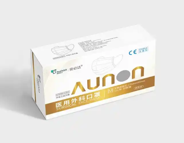 安必达医疗器械一次性医用口罩外包装展示