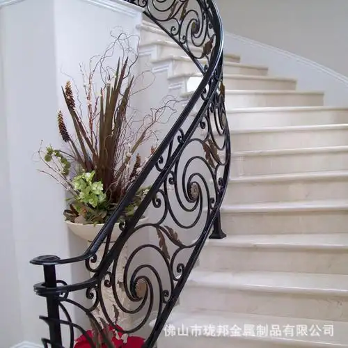铁艺楼梯扶手 现代简约楼梯扶手安全保护栏杆楼道中式楼梯扶手