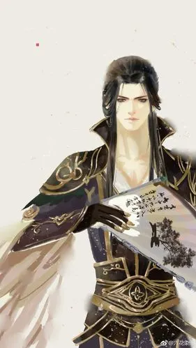 手绘古风黑衣男子