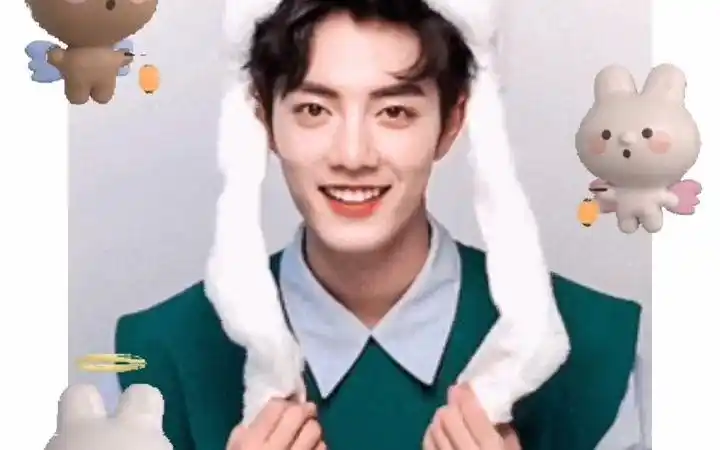 ar贴纸 #治愈系笑容 #肖战 #谁还没个可爱兔耳朵 #可爱到犯规