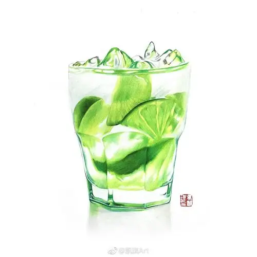 彩铅绘画:冷饮甜品