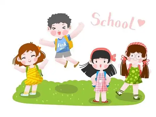 小学生开心开学大合照开学季