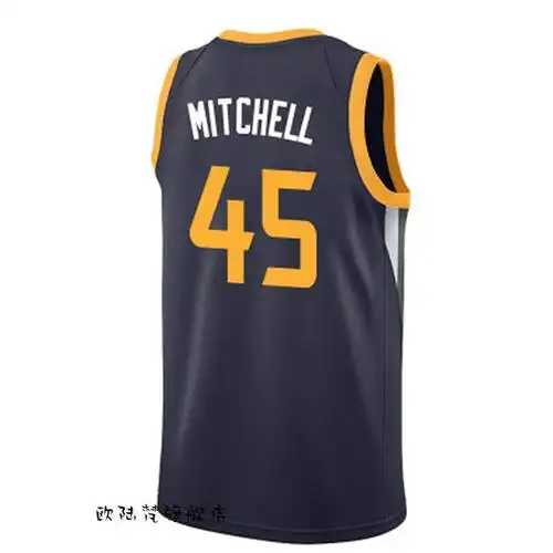 滕讯体育nba全 新款爵士队球衣45号mitchell米切尔城市彩虹版白色篮球
