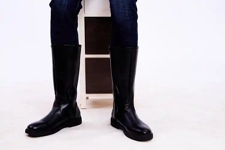 阅兵高筒靴军鼓乐队演出军官靴骑马升旗手军靴国旗班仪仗队长筒靴