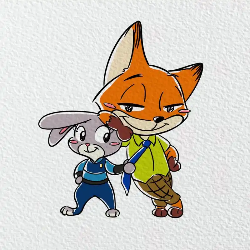 简笔画|【尼克和朱迪】(附过程) 02 02 02 【lifes a little