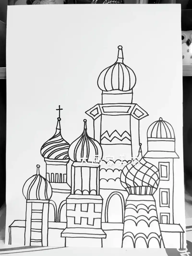 住不进去城堡,画一个#一起学画画 #儿童画分享 #线描 #手 - 抖音