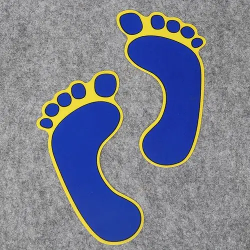 创意小脚丫消防安全警示夜光地贴 安全出口通道荧光标识提示贴