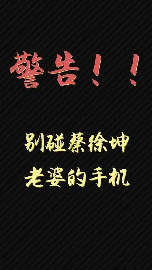 请大神帮我做一张,警告别碰蔡徐坤老婆手机的图片,行吗?