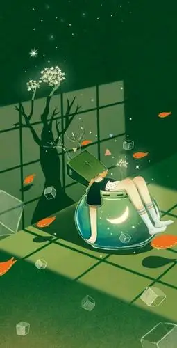 手机壁纸,治愈系绿色小清新手机屏保