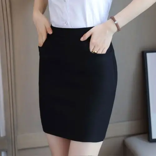 工作裙子黑色包臀裙职业包裙女短裙半身春秋2021半身裙