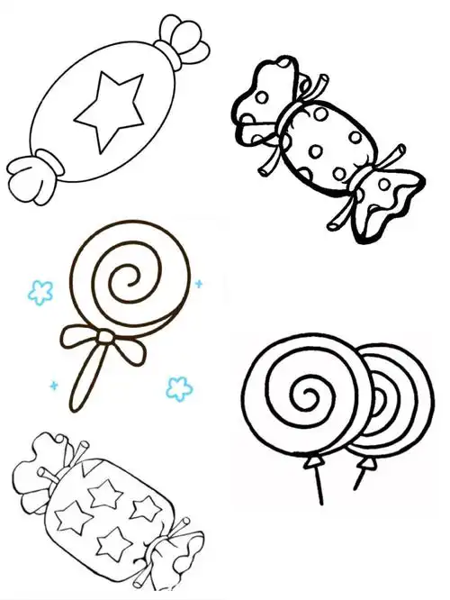 简笔画糖果棒棒糖