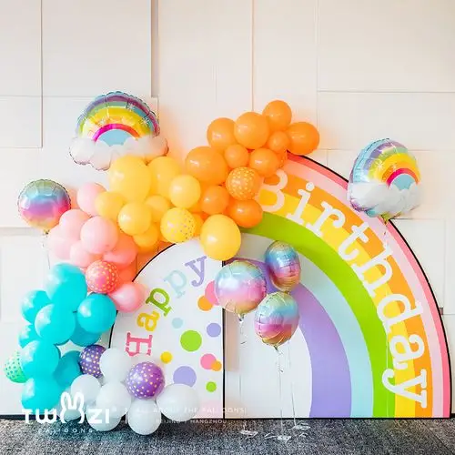 【兔子气球】缤纷彩虹生日主题 儿童宝宝周岁场景派对ins装饰布置