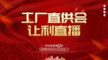 原创大气红色工厂直供会直播宣传展板