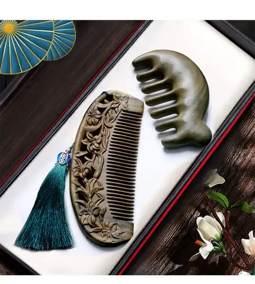 高楷泰 谭木匠官方旗舰按摩绿檀木梳梳子女士专用长发复古风头部经络