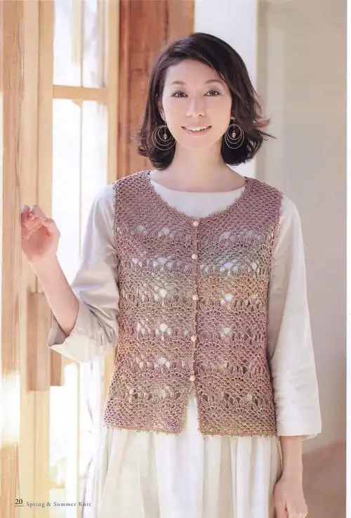 兰花朵朵妈妈款钩针无袖开衫