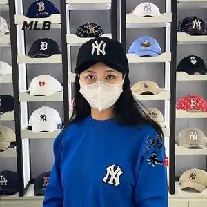 张艺兴同款 mlb棒球帽大ny/la黑白男女情侣通用鸭舌帽潮流弯檐帽