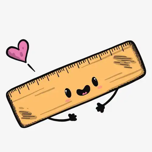 灰色手绘尺子元素