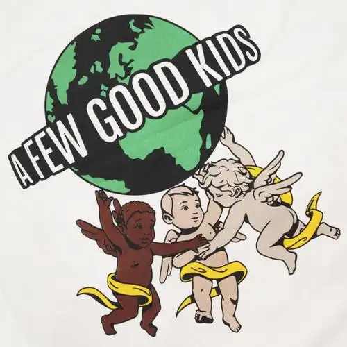 縢讯体育nba专营fffafgk秋春afewgoodkids天使印花纯棉卫衣帽衫 黑色