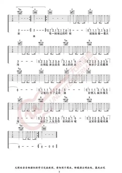 许巍曾经的你吉他谱