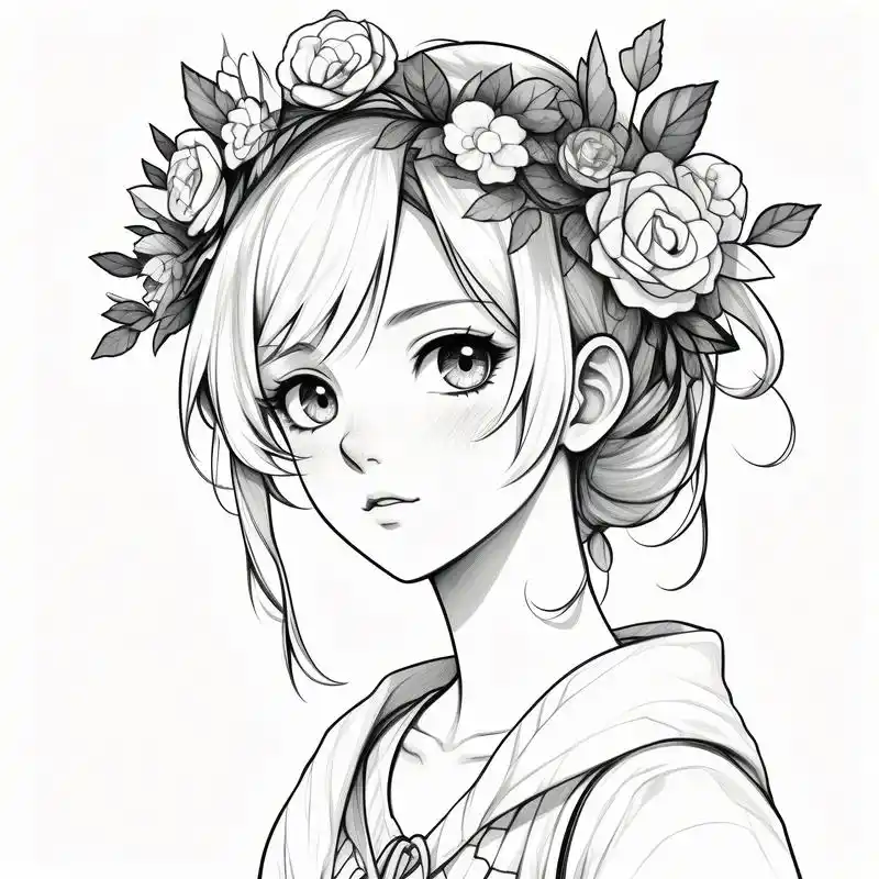 二次元女生黑白素描头像96 探索二次元的世界,黑白素描风格的女生