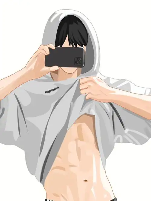 是你们爱的腹肌吗扁平风插画头像