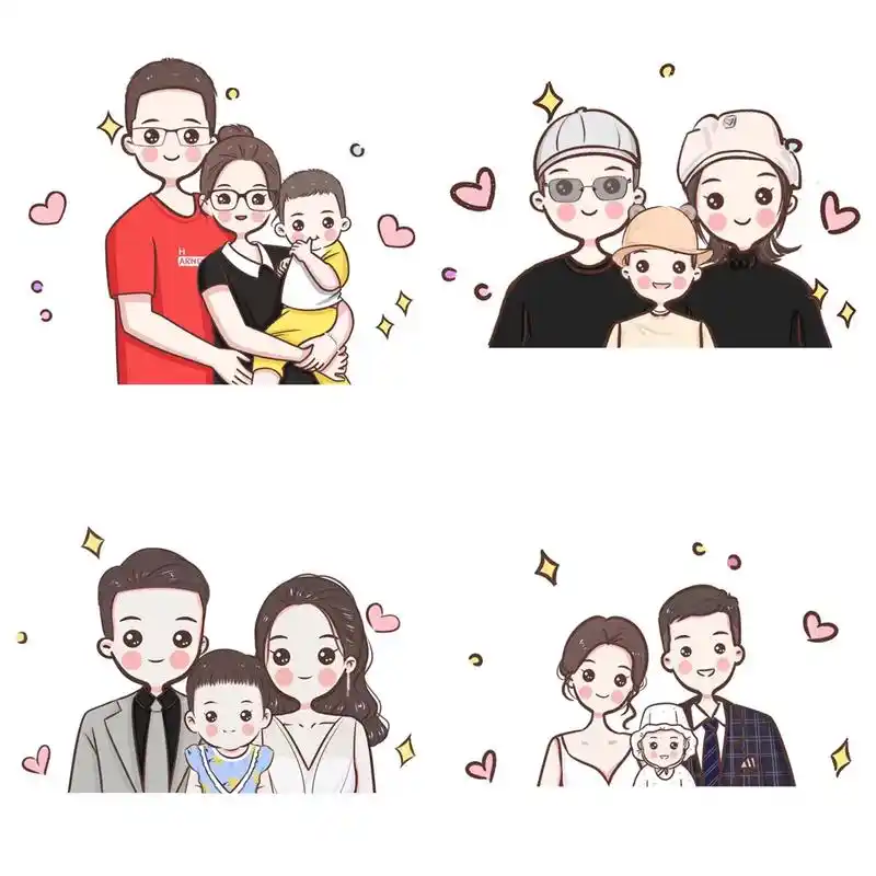 遇见你我的宝贝是爸爸妈妈一生的幸福一家三口亲子头像