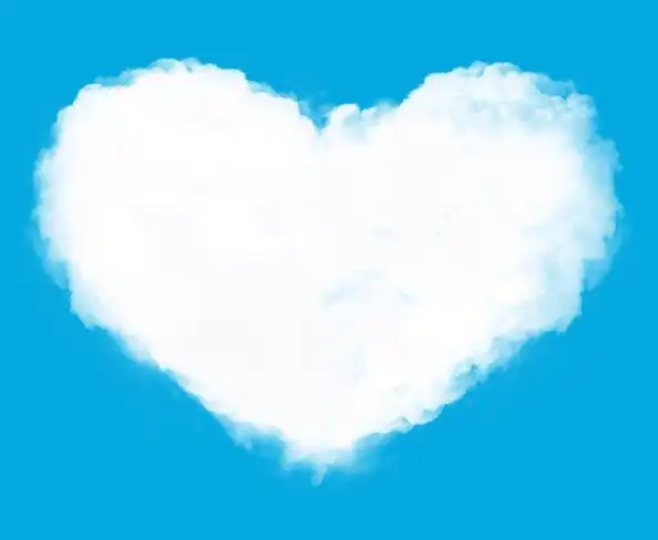 白色爱心云朵设计