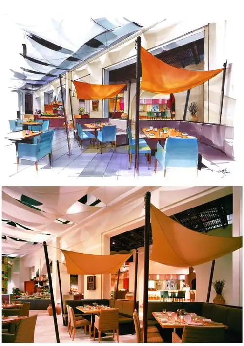 室内装修设计餐厅设计马克笔手绘效果图