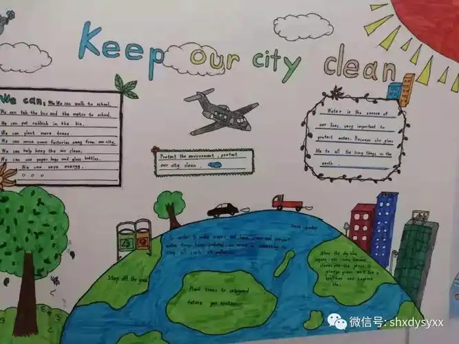 争做环保小卫士我们用心去诠释六年级英语手抄报大赛