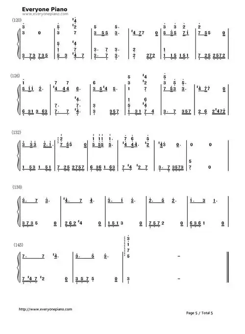 夜曲钢琴简谱-数字双手-周杰伦  jay5