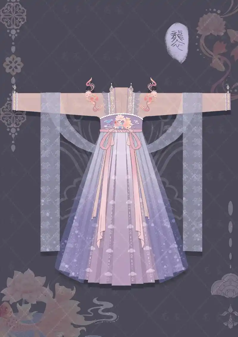 待出汉服设计稿唐制齐胸汉服喜欢可私