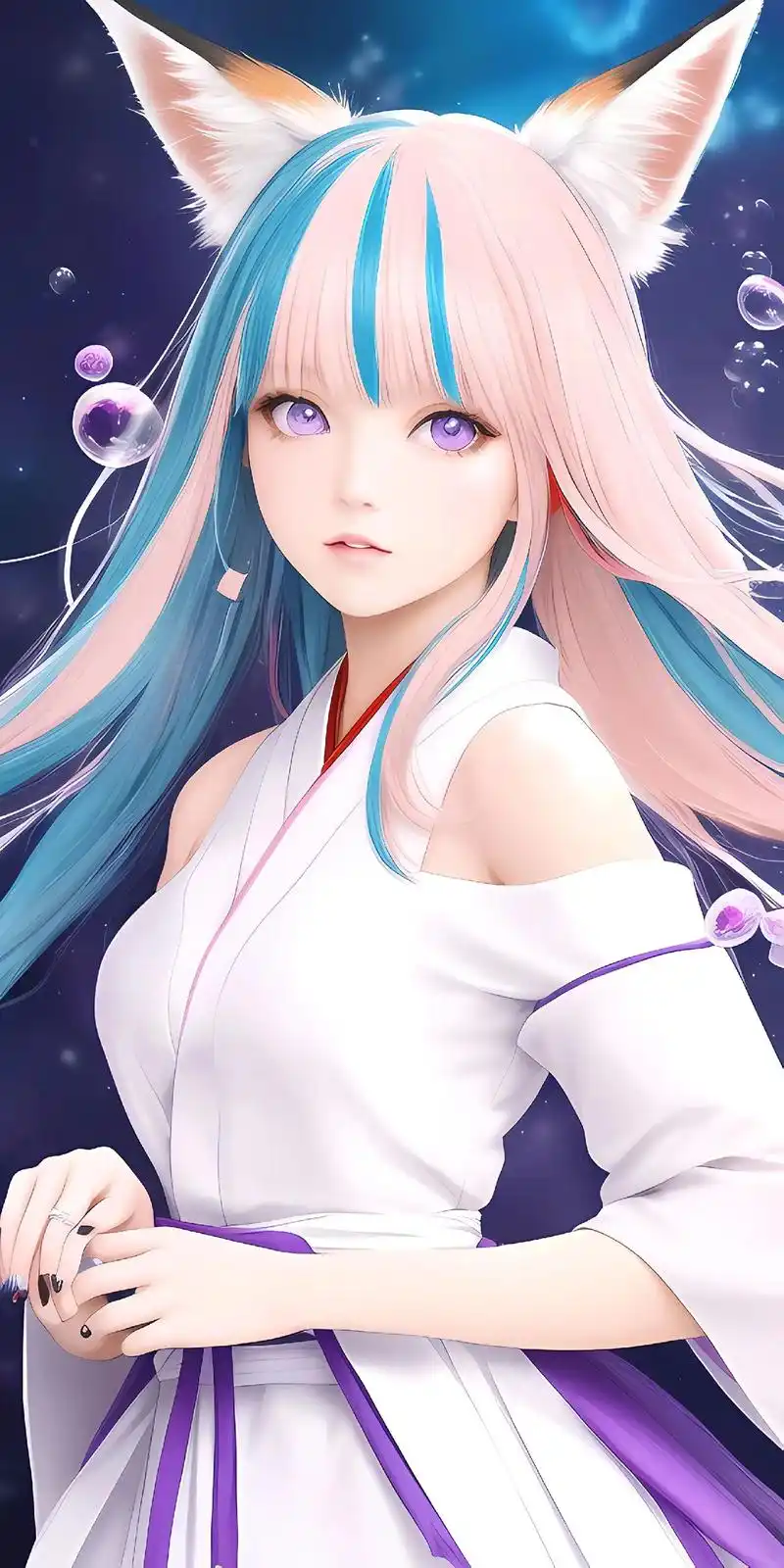 (4k全面屏壁纸)狐狸小姐姐.#二次元少女 可爱的狐狸小姐姐 - 抖音