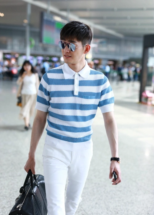 2018年5月17日,上海,张翰现身机场