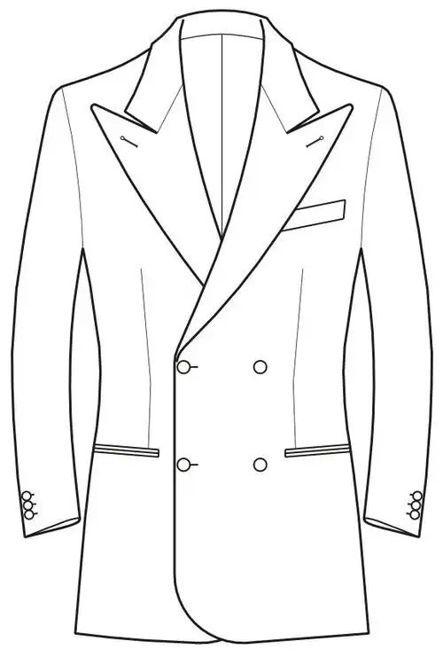 两款男士双排扣西服的制版图