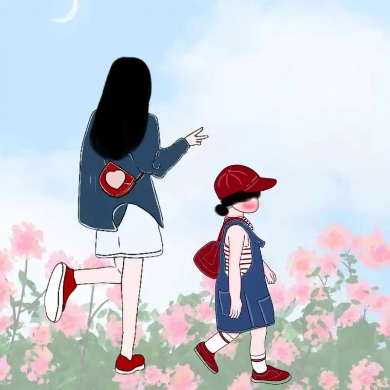 专属母子母女俩头像亲子姐弟兄妹头像无水印 带好孩子 照顾好自己的
