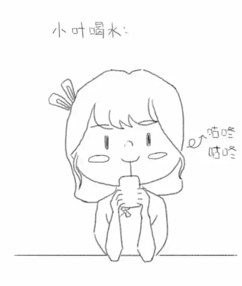 和同事小叶一起吃饭喝水#画画