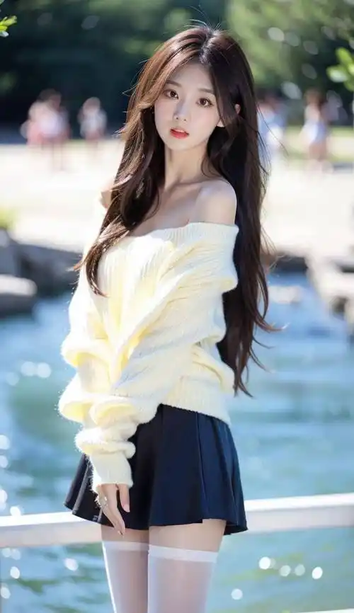 ai美女壁纸-海风与长发少女_女子_大自然_画面