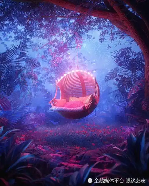 最深层的梦就是现实数字艺术家brellias的蓝紫色虚拟幻境