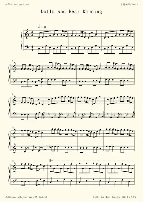 钢琴谱:【钢琴块 2 等级歌曲】11 洋娃娃与小熊跳舞