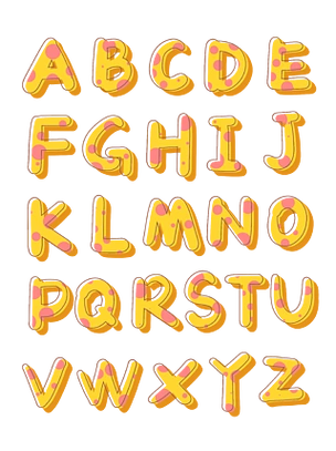 卡通可爱英语英文26个字母艺术字
