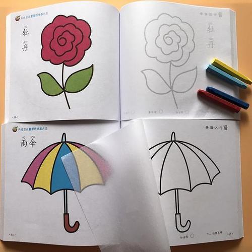2本幼儿童创意涂色画蒙纸学画入门涂鸦填色学画画本涂色本绘画册