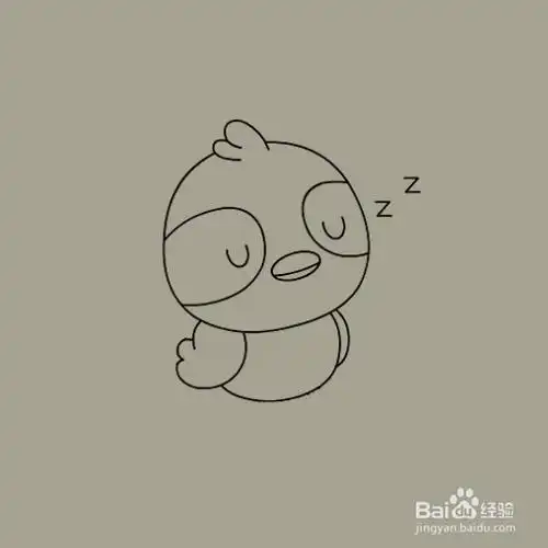 如何手工画睡觉的小鸟简笔画?