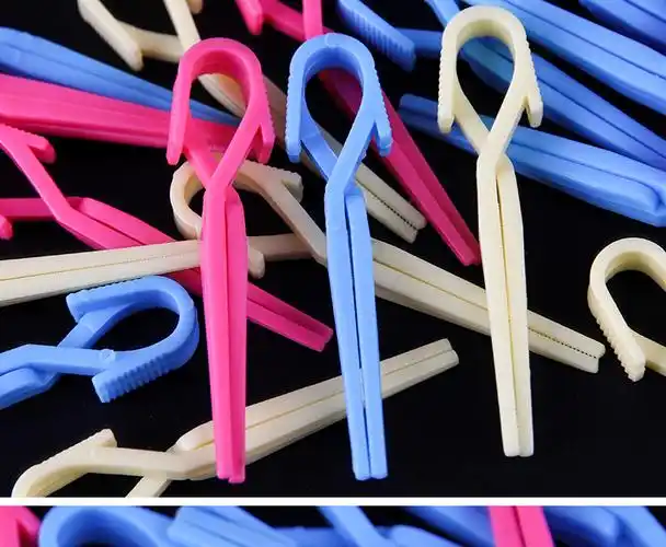 美发定位烫夹子皮卡路纹理带弹簧造型小夹盒装冷烫交叉头发分区夹