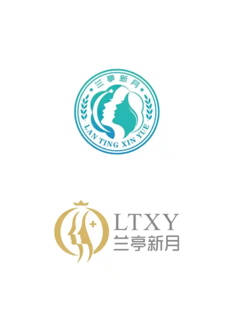 美容院连锁店商标标志logo设计.圆融女性侧脸 橄榄枝/皇冠