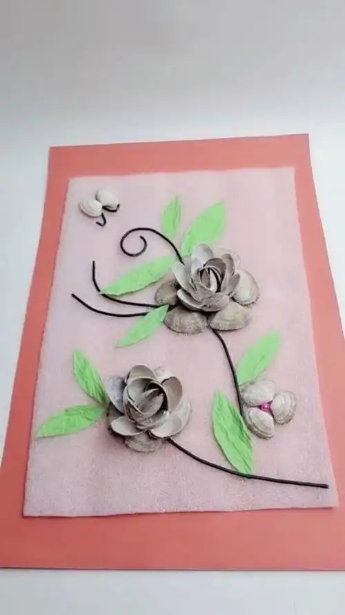 吃完花甲,壳不要扔,孩子的手工作业就有了