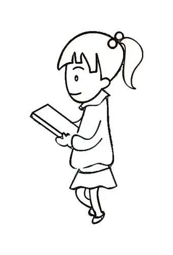 画黑色女学生的素材免抠女学生矢量图黑色女孩简笔画卡通抱着书的女孩