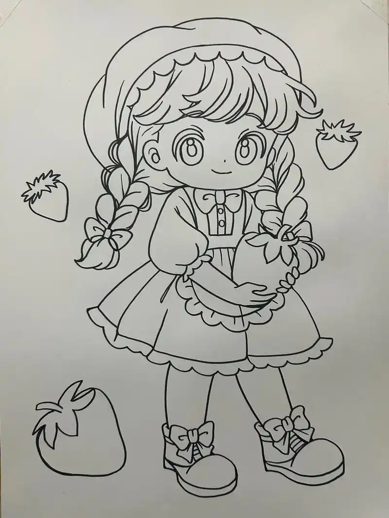 马克笔手绘 #一起学画画 #漫画女孩 #q - 抖音